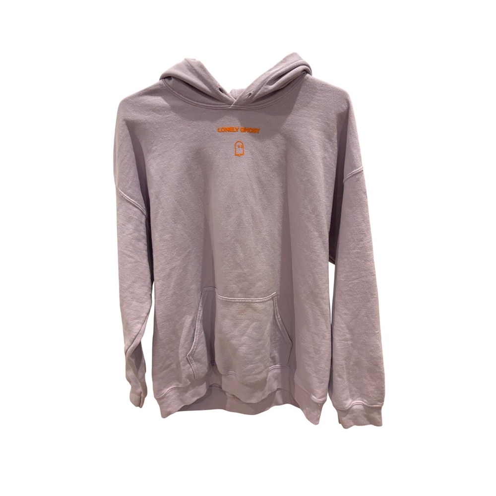 Lonely Ghost Text Me When You Get Home Hoodie Lavender Orange Streetwear-M